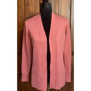 NWT Lety & Me Coral Pink Cardigan Cover Up Long Sleeve Size Small